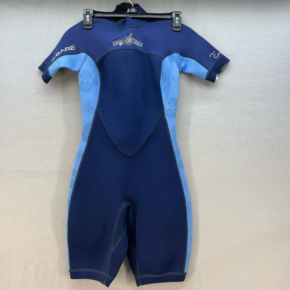 Women’s Shorty Wetsuit - Navy/Light Blue - Picture 2 of 16